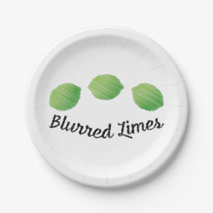 Blurred Limes Paper Plate