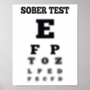 Blurred Sober Test Eye Chart