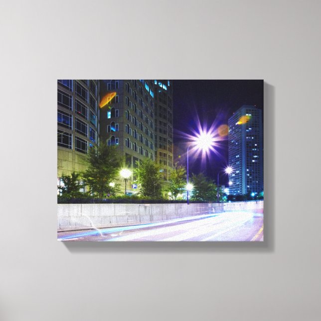 Blurred Traffic at Night Canvas Print (Front)