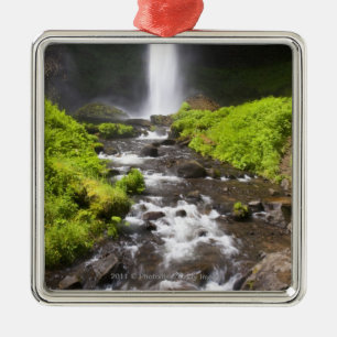 Blurred Waterfall and River Metal Tree Decoration