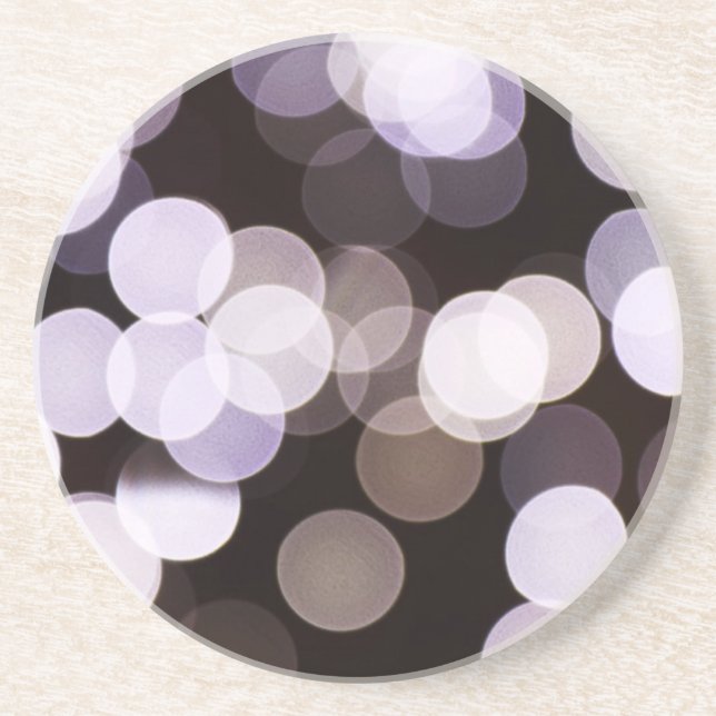 Blurred White Lights Sandstone Coaster (Front)