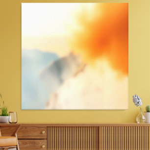 Blurry Art Neutral Warm Abstract Canvas Print