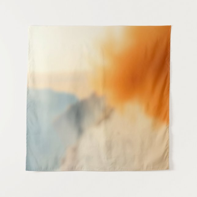 Blurry Art Neutral Warm Abstract Tapestry (Front)