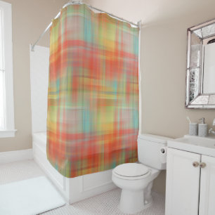 Blurry Plaid Colourful Shower Curtain