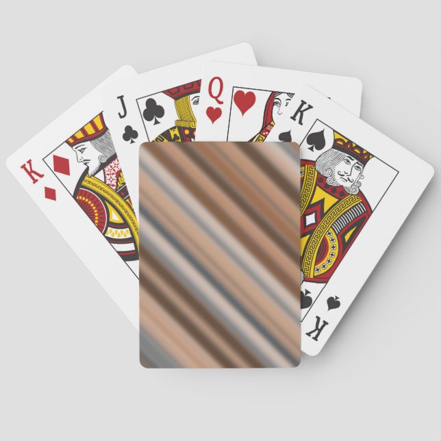 Blurry Rustic Inspired Stripes Pattern Playing Cards (Back)