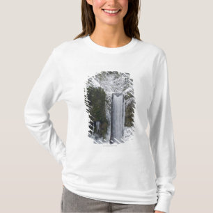 Blurry Waterfall Surrounded by a Snowy Forest T-Shirt