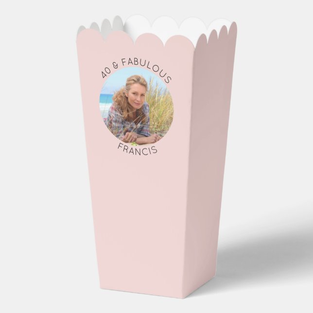 Blush 40 & Fabulous Photo Favour Box (Front)