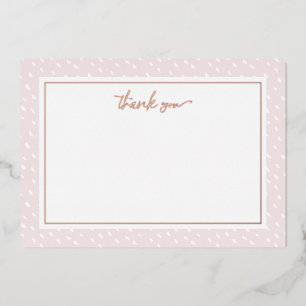 Blush Abstract Dots Thank You Foil Note Card