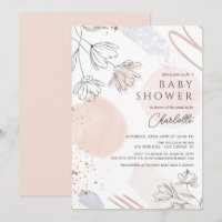 Blush Abstract Shapes Baby Shower