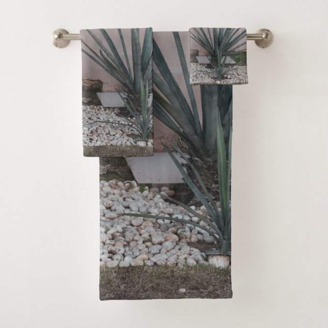Blush Agave Mexico #1 #wall #art  Bath Towel Set (Insitu)