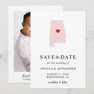 Blush Alabama Wedding Map Save The Date