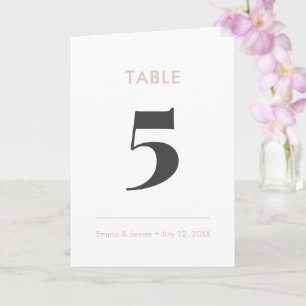 Blush Ampersand Table Number (Folded)