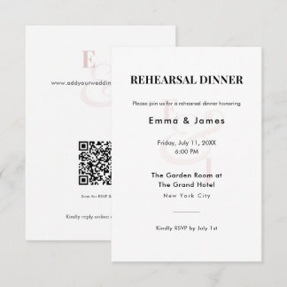Blush Ampersand Wedding | Rehearsal Dinner Enclosure Card