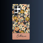 Blush and Bloom  Samsung Galaxy Case<br><div class="desc">Samsung Case: Add a touch of bohemian elegance to your Samsung device with this stunning Vintage Boho Floral case. Featuring vibrant abstract florals on a pale black background, this protective yet slim case offers style and durability. Personalise it with your name in a beautiful handwritten font on a pink banner...</div>