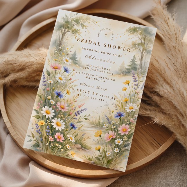 Blush And Blue Meadow Bridal Shower Invitation (Creator Uploaded)