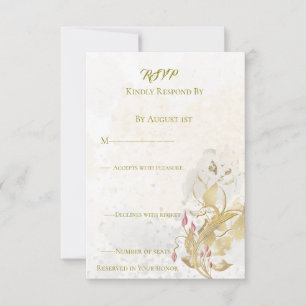 Blush and botanical gold Response Card