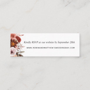 Blush and Burgundy Floral Website Rsvp Mini Business Card