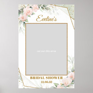 Blush and gold and greenery bridal shower poster