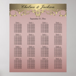 Blush and Gold Element Design - 16 Seating Chart