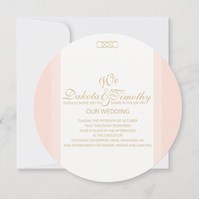 Blush and Gold Invitation (Back)