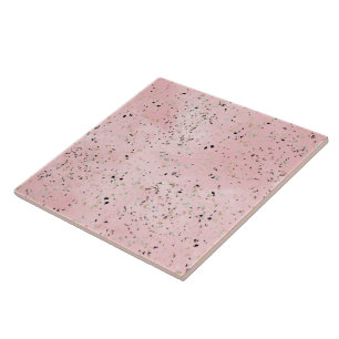 Blush and gold marble terrazzo design tile
