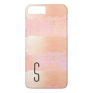Blush and Gold Monogrammed iPhone 7 Plus Case
