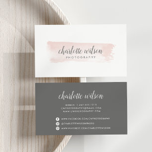 Blush and Grey Logo Business Card