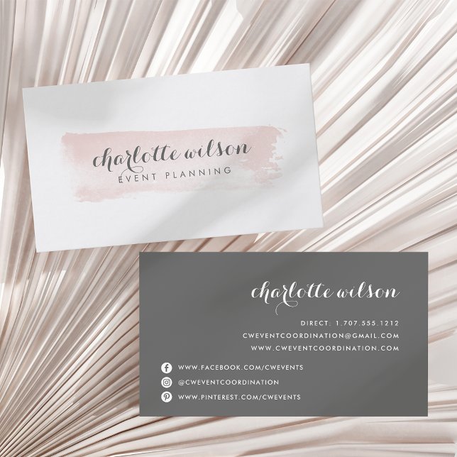Blush and Grey Logo Business Card (Creator Uploaded)