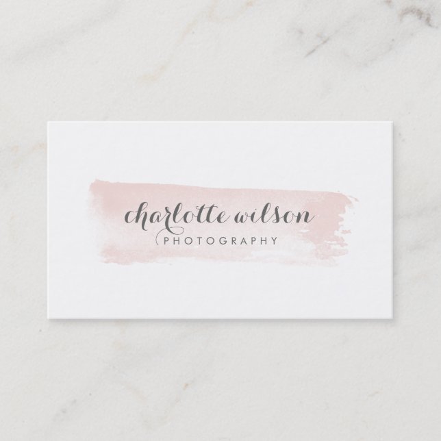 Blush and Grey Logo Business Card (Front)