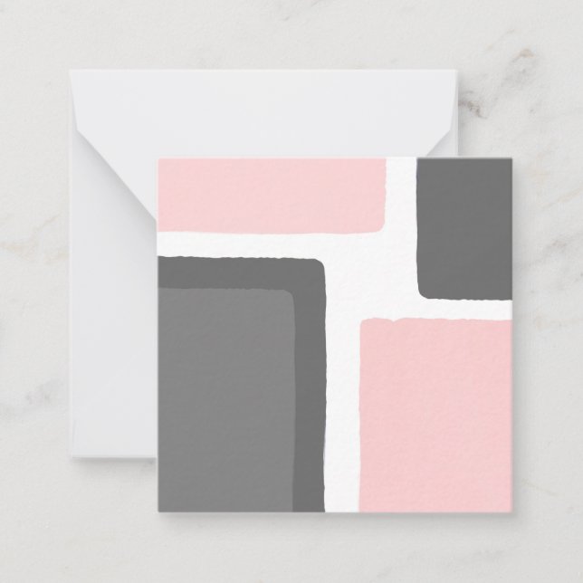 Blush and Grey Minimalist Colour Block Card (Front)