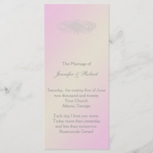 Blush and Grey Romantic Wedding Program Programme