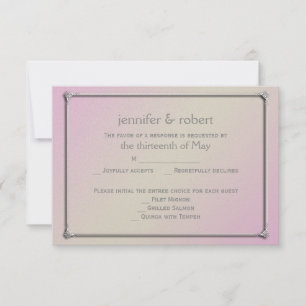 Blush and Grey Romantic Wedding Response Card