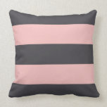 Blush and Grey Stripe Pillow<br><div class="desc">Wide stripes in blush pink and grey blue are a modern and preppy accent for your home decor. Pair with bolder patterns for an elegant mix and on-trend style.</div>