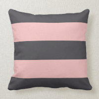 Blush and Grey Stripe Pillow