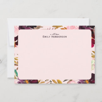Blush and Plum Peony Floral Frame  Card