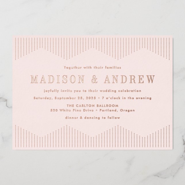 Blush and Rose Gold Dotted Deco Wedding (Front)