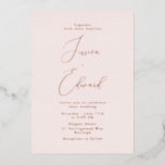 Blush and Rose Gold Foil Wedding Invitation<br><div class="desc">Blush and Rose Gold Foil Wedding Invitation

See matching items in Niche and nest store</div>