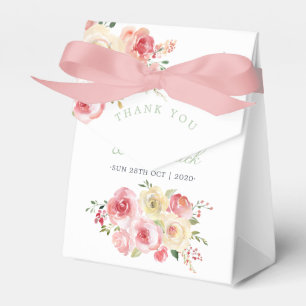 Blush and Sage Green Floral Wedding Thank You Favour Box