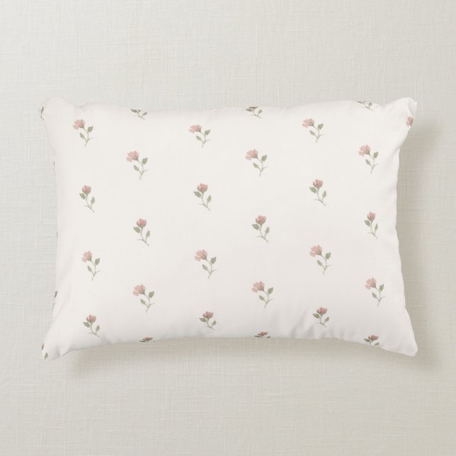 Blush and Sage Watercolor Pillows (Front)