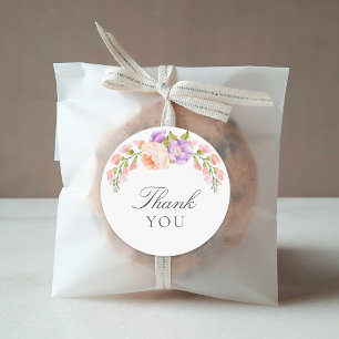 Blush and Violet Bloom Baby Shower Classic Round Sticker