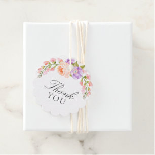 Blush and Violet Bloom Baby Shower Favour Tags