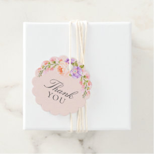Blush and Violet Bloom Bridal Shower Favour Tags
