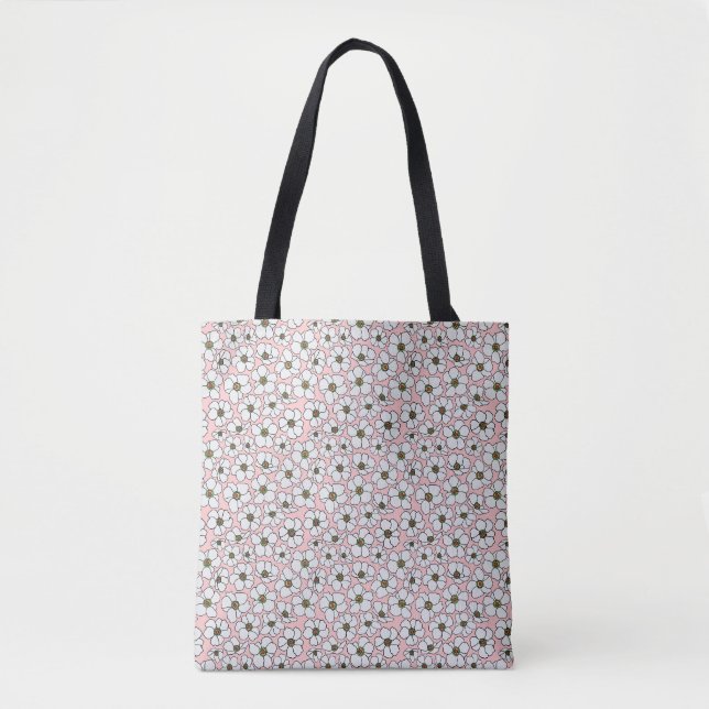 Blush And White Flowers Tote Bag (Front)