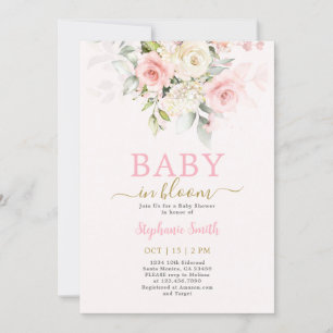 Blush Baby in Bloom Baby Shower Girl Invitation
