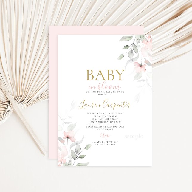 Blush Baby in Bloom Baby Shower Girl Invitation (Creator Uploaded)