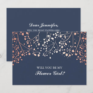 Blush Baby's Breath Wedding Flower Girl Invitation