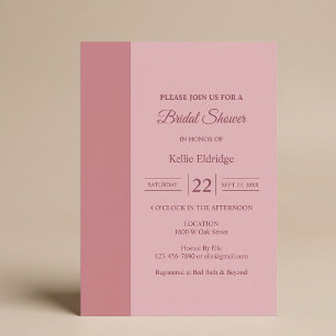 Blush Bar Minimalist Modern Bridal Shower Invitation