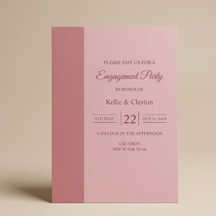 Blush Bar Minimalist Modern Engagement Party Invitation
