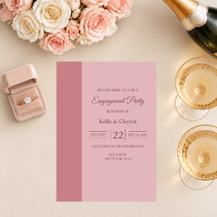 Blush Bar Minimalist Modern Engagement Party Invitation