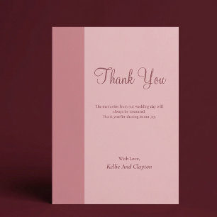 Blush Bar Minimalist Modern Thank You Card